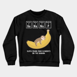 Banana Nap, Cute Baby Sloth Sleeping On The Banana Crewneck Sweatshirt